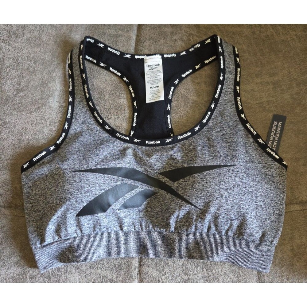 Reebok Alpha Seamless Bra Charcoal Heather Size M